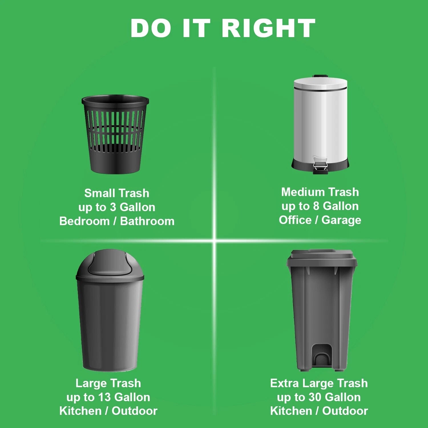 Compostable Trash Bags 30 Gallon 100% Biodegredable Garbage Bag - 25 CT