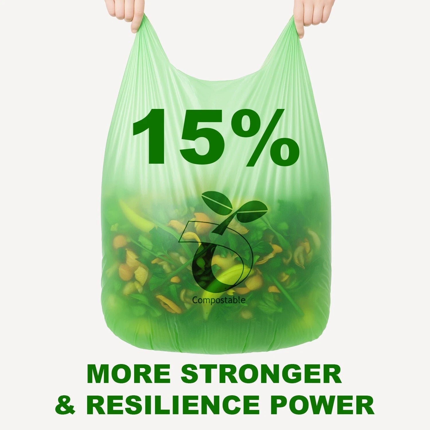 Compostable Trash Bags 30 Gallon 100% Biodegredable Garbage Bag - 25 CT