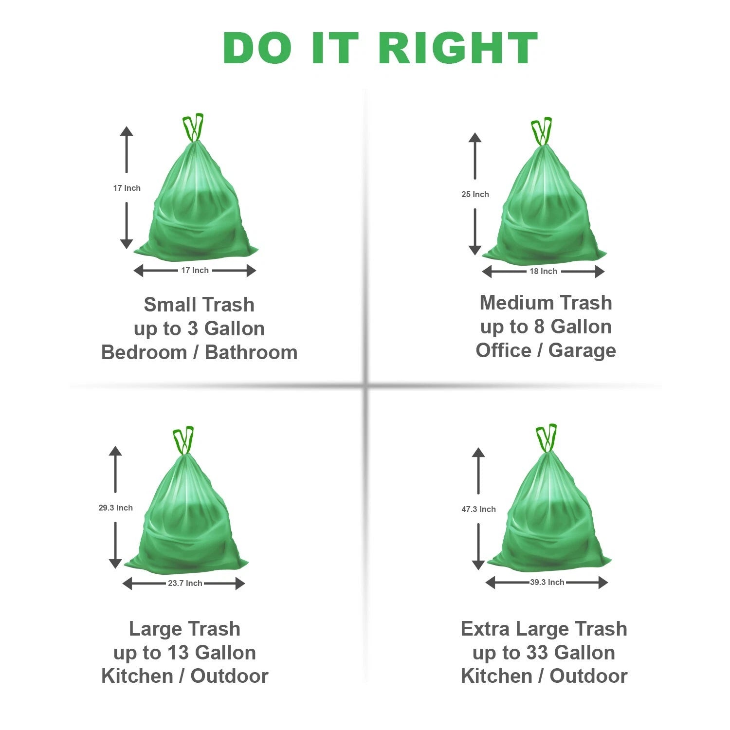 Compostable Trash Bags 30 Gallon 100% Biodegredable Garbage Bag - 25 CT