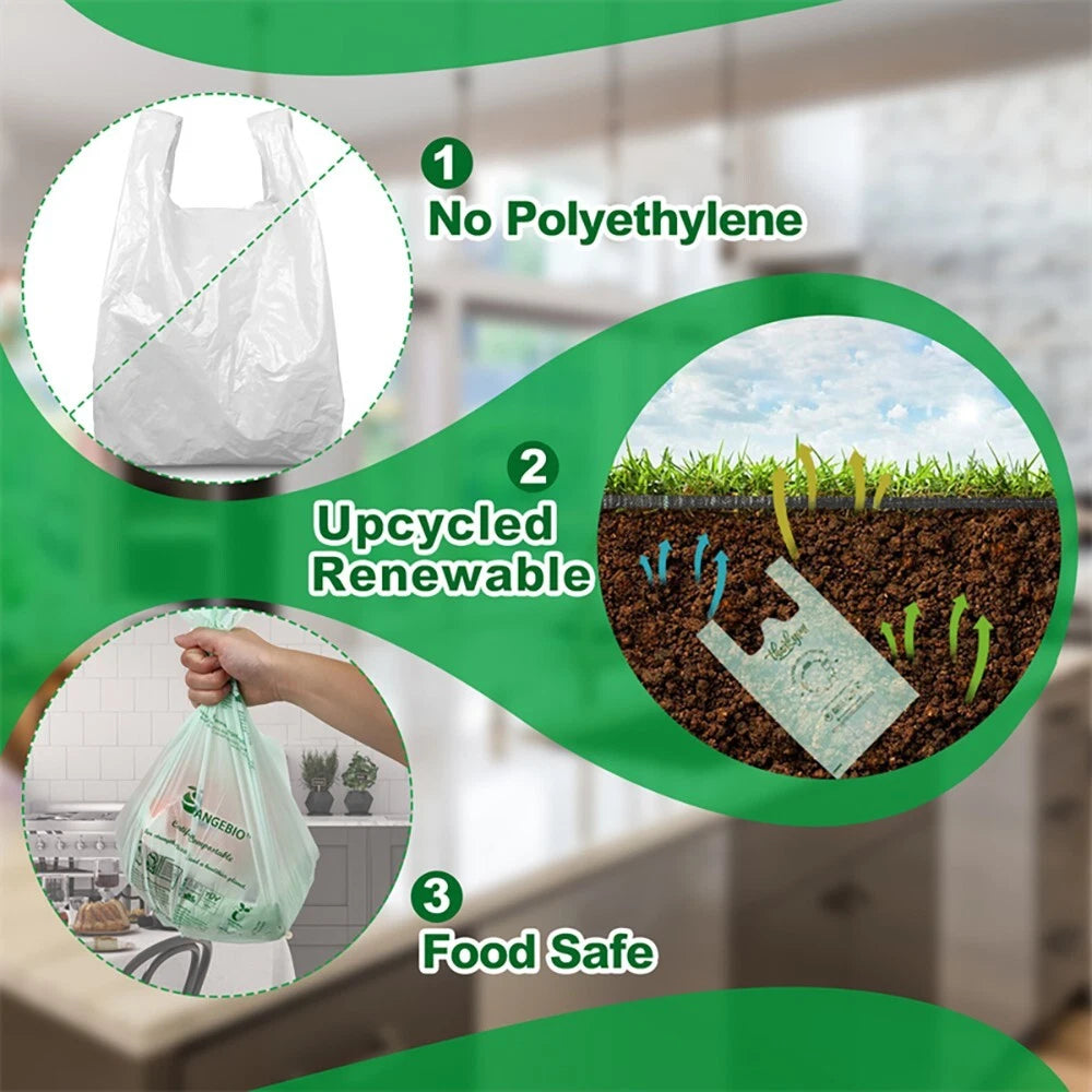 OrangeBio 100% Compostable Trash Bags, 3 Gallon, 100 Count, Extra Thick 0.71 Mil