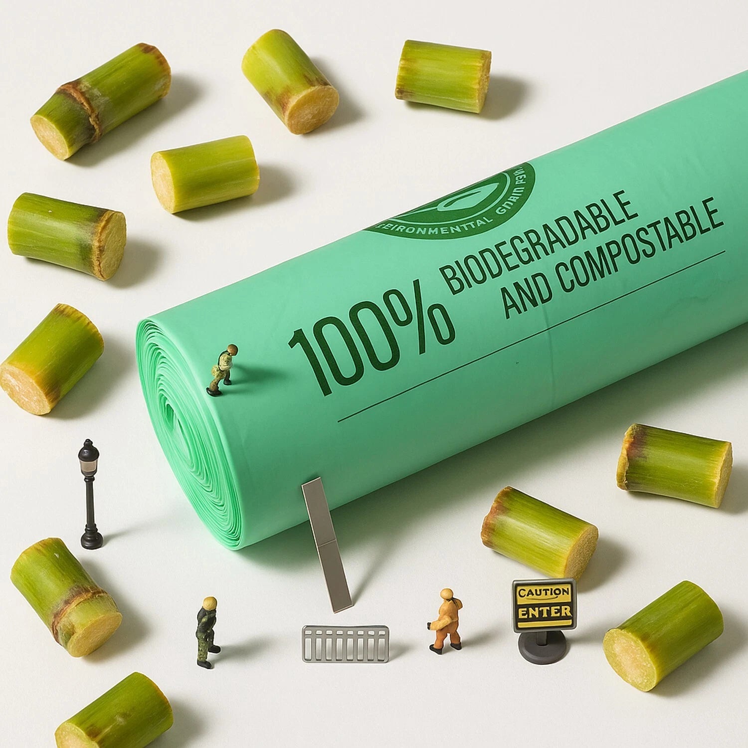 Compostable Trash Bags 30 Gallon 100% Biodegredable Garbage Bag - 25 CT